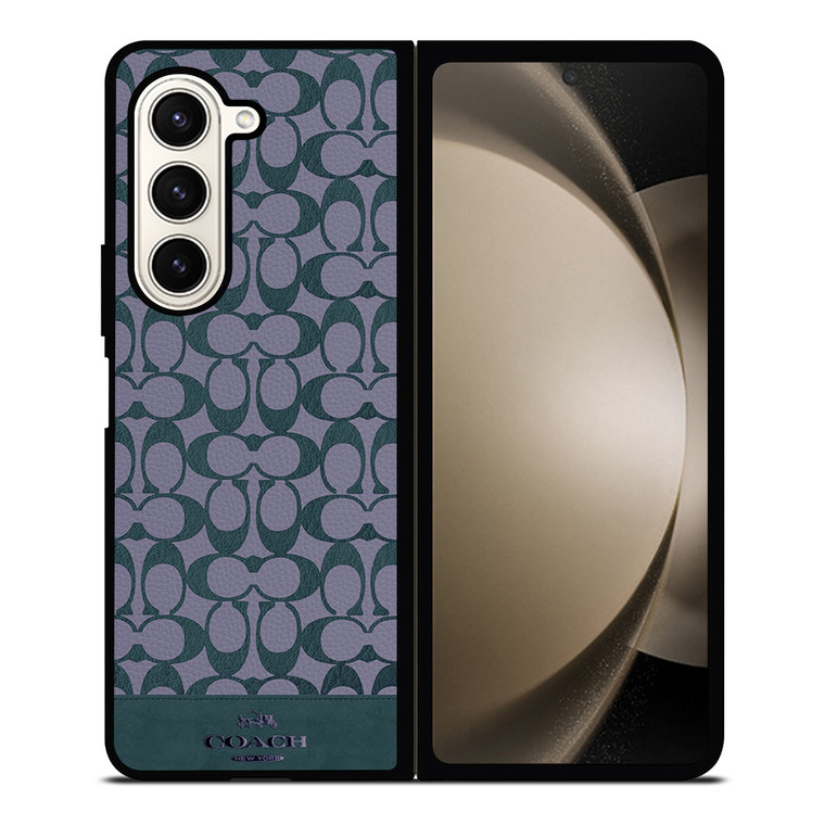 COACH NEW YORK LOGO PATTERN GREEN EMBLEM Samsung Galaxy Z Fold 5 Case Cover