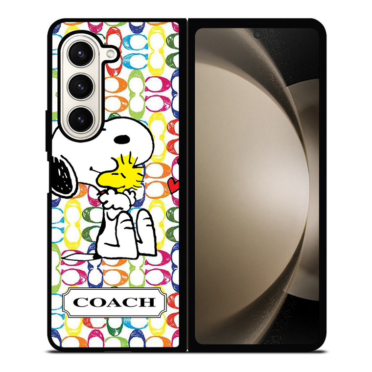 COACH NEW YORK LOGO SNOOPY THE PEANUTS Samsung Galaxy Z Fold 5 Case Cover