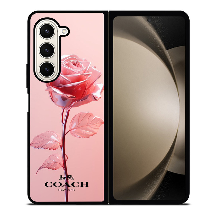 COACH NEW YORK PINK ROSE Samsung Galaxy Z Fold 5 Case Cover