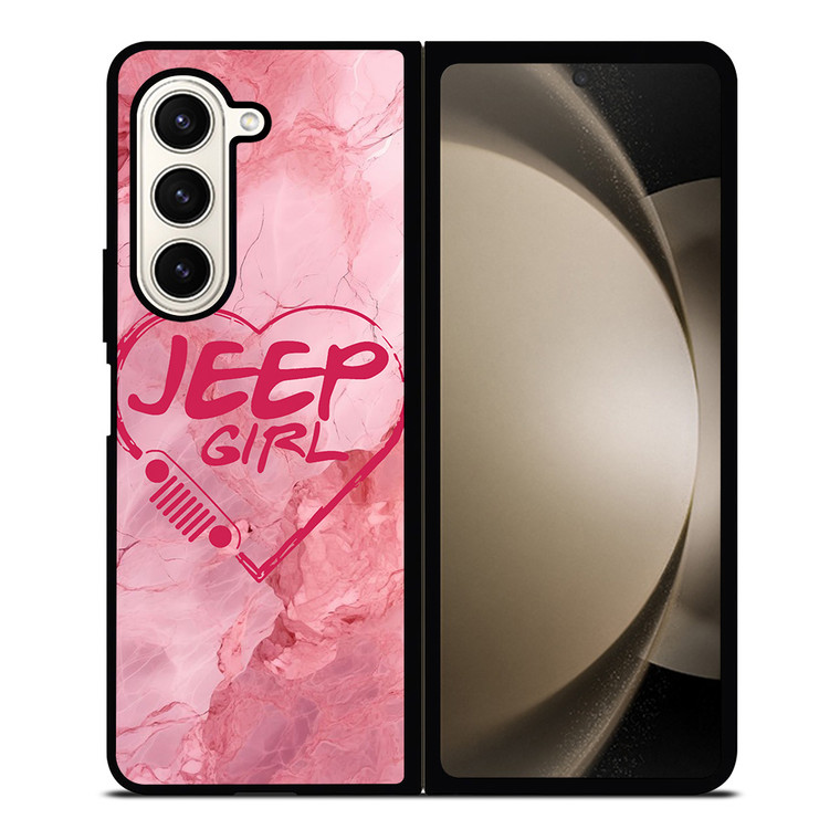 JEEP GIRL LOGO LOVE MARBLE Samsung Galaxy Z Fold 5 Case Cover