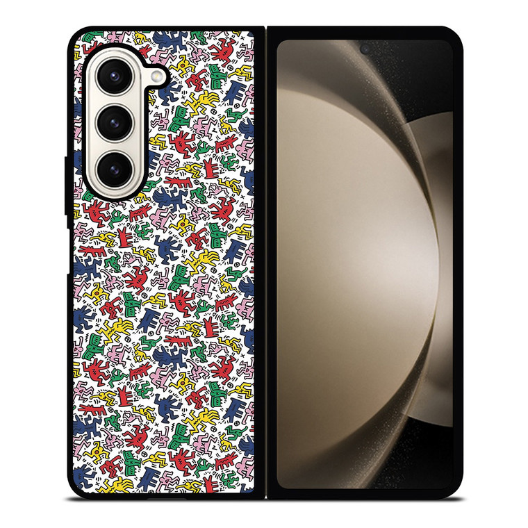 KEITH HARING ART COLORFUL FIGURES Samsung Galaxy Z Fold 5 Case Cover