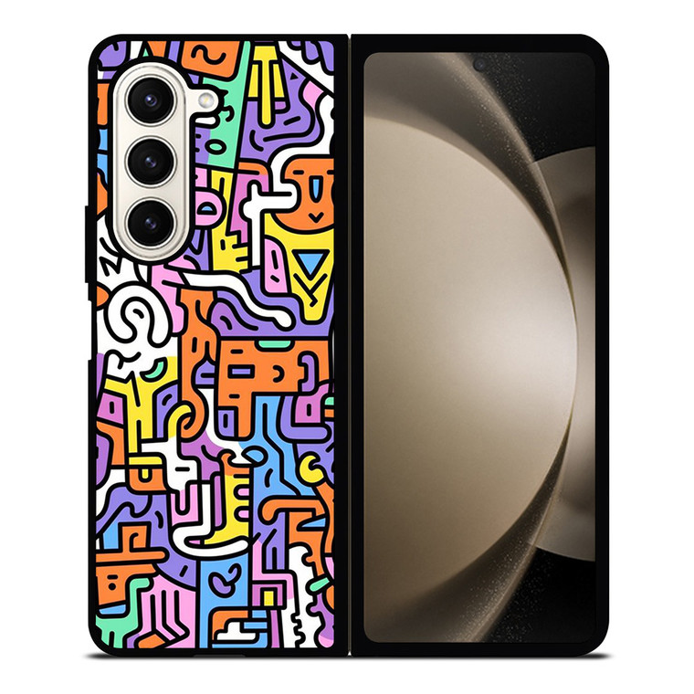 KEITH HARING ART COLORFUL STYLE Samsung Galaxy Z Fold 5 Case Cover
