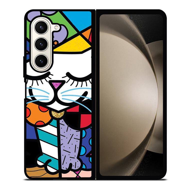 ROMERO BRITTO SERENE CAT ART Samsung Galaxy Z Fold 5 Case Cover
