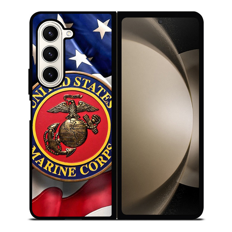 UNITED STATES US MARINE CORPS LOGO FLAG Samsung Galaxy Z Fold 5 Case Cover
