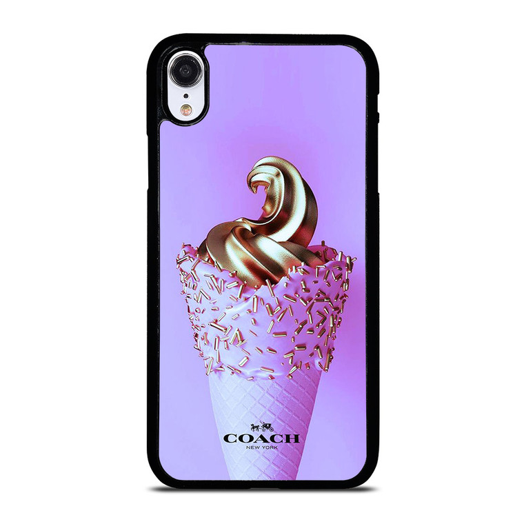COACH NEW YORK LOGO GOLDEN ICE CREAM ICON iPhone XR Case Cover