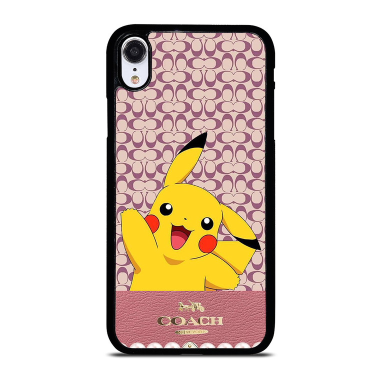 COACH NEW YORK LOGO PINK X PIKACHU POKEMON iPhone XR Case Cover