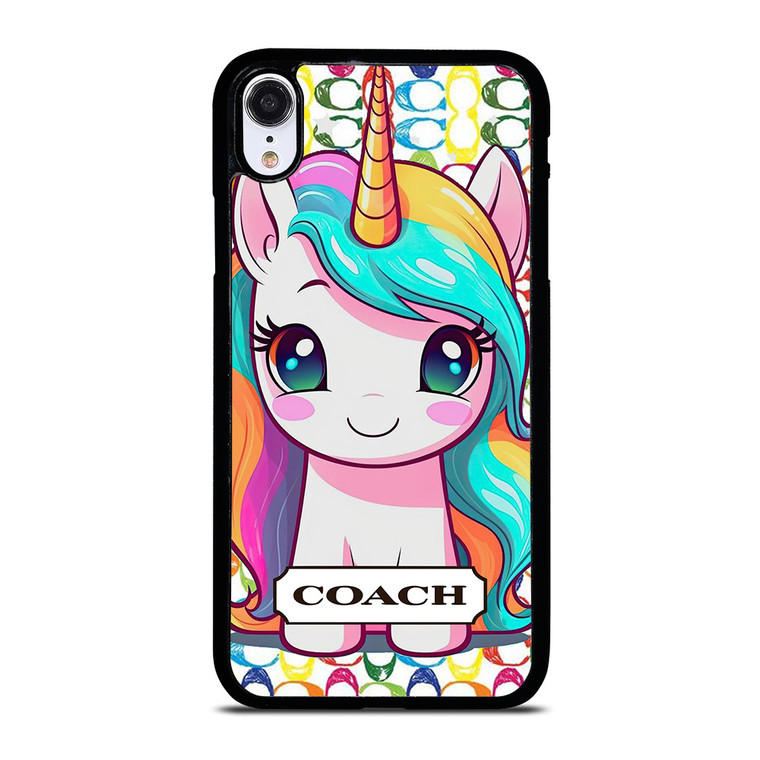 COACH NEW YORK LOGO PRETTY UNICORN iPhone XR Case Cover
