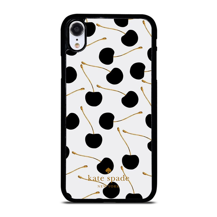 KATE SPADE NEW YORK LOGO BLACK CHERRIES iPhone XR Case Cover
