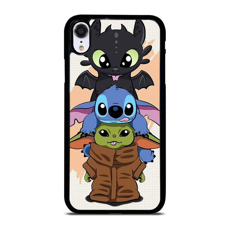 TOOTHLESS STITCH BABY YODA CUTE CARTOON iPhone XR Case Cover