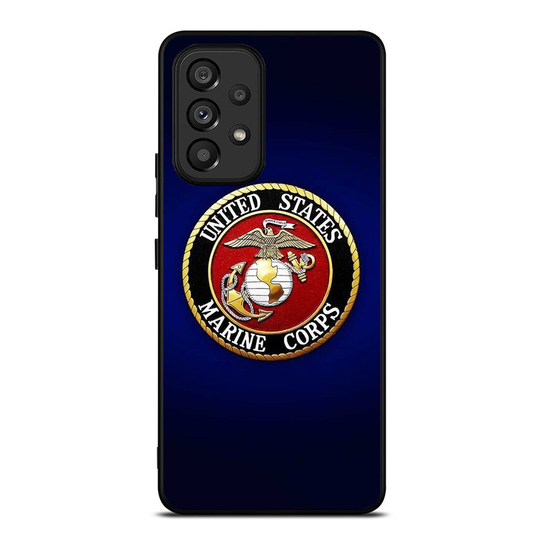 UNITED STATES US MARINE CORPS LOGO BLUE Samsung Galaxy A53 Case Cover