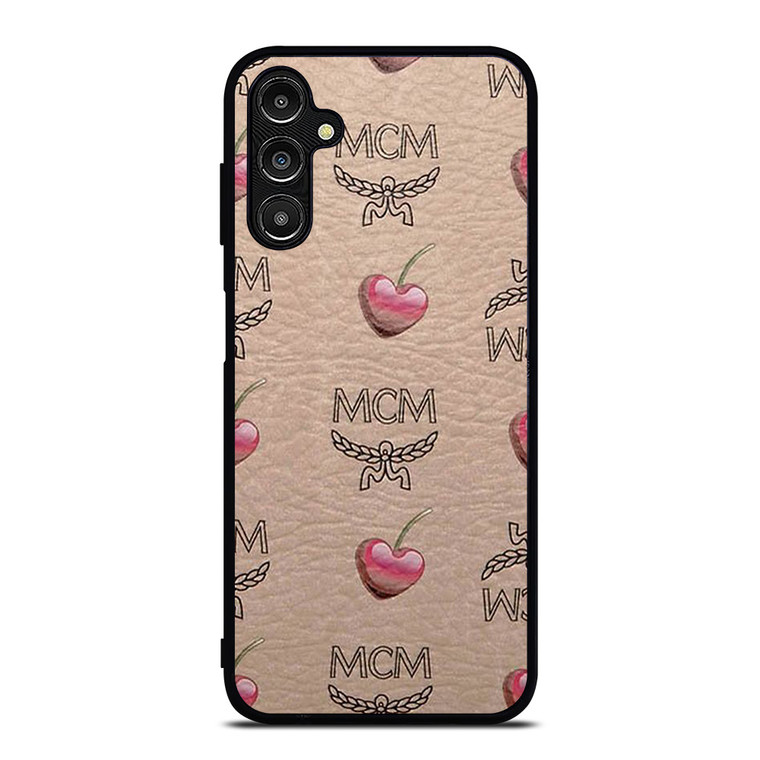 MCM LOVE CHERRIES BROWN LEATHER Samsung Galaxy A14 Case Cover