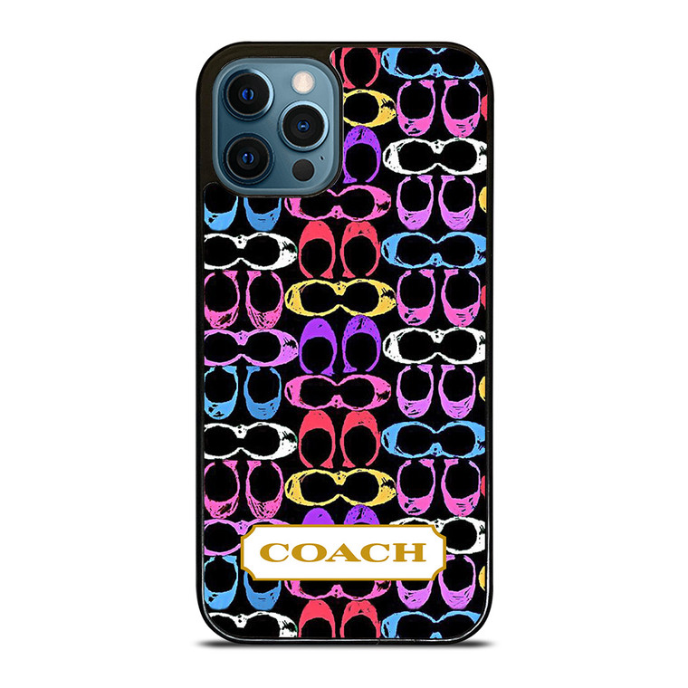 COACH NEW YORK COLORFULL BLACK PATTERN EMBLEM iPhone 12 Pro Max Case Cover