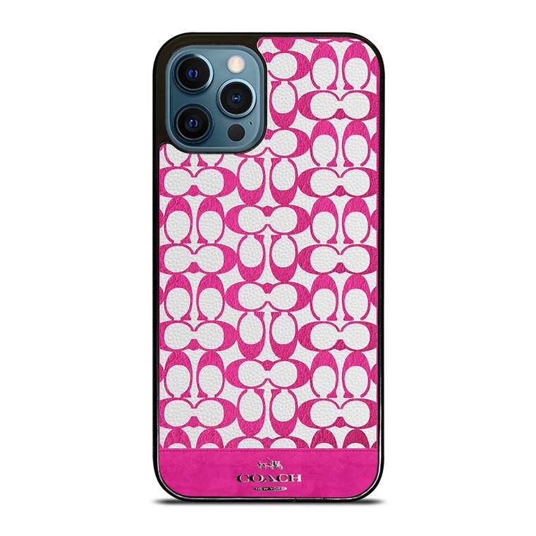 COACH NEW YORK LOGO PATTERN PINK EMBLEM iPhone 12 Pro Max Case Cover