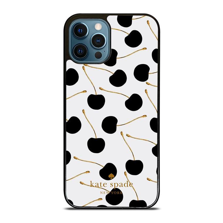 KATE SPADE NEW YORK LOGO BLACK CHERRIES iPhone 12 Pro Max Case Cover