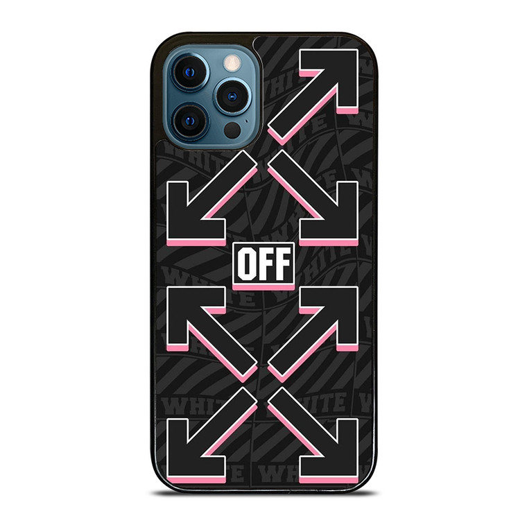 OFF WHITE LOGO BLACK PINK iPhone 12 Pro Max Case Cover