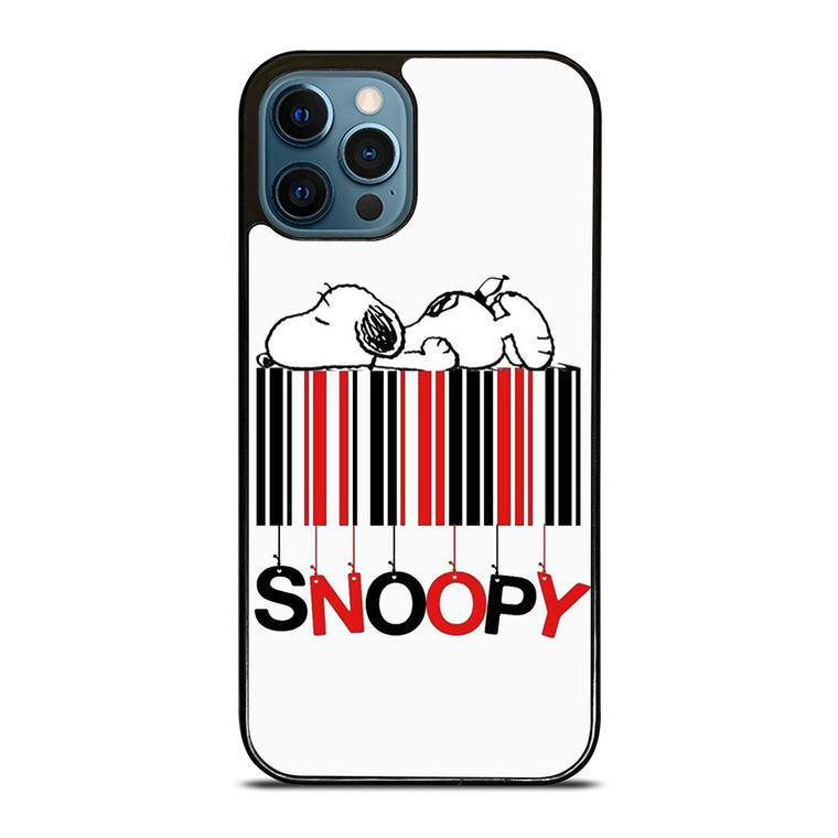 SNOOPY THE PEANUTS CARTOON BARCODE iPhone 12 Pro Max Case Cover