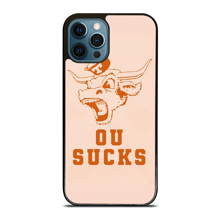 TEXAS LONGHORN ICON OU SUCKS LOGO FOOTBALL UNIVERSITY iPhone 12 Pro Max Case Cover