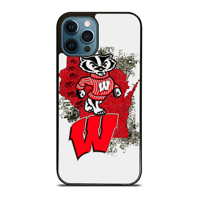WISCONSIN BADGERS UNIVERSITY FOOTBALL LOGO iPhone 12 Pro Max Case Cover