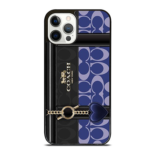 COACH NEW YORK LOGO BLUE BAG iPhone 12 Pro Case Cover