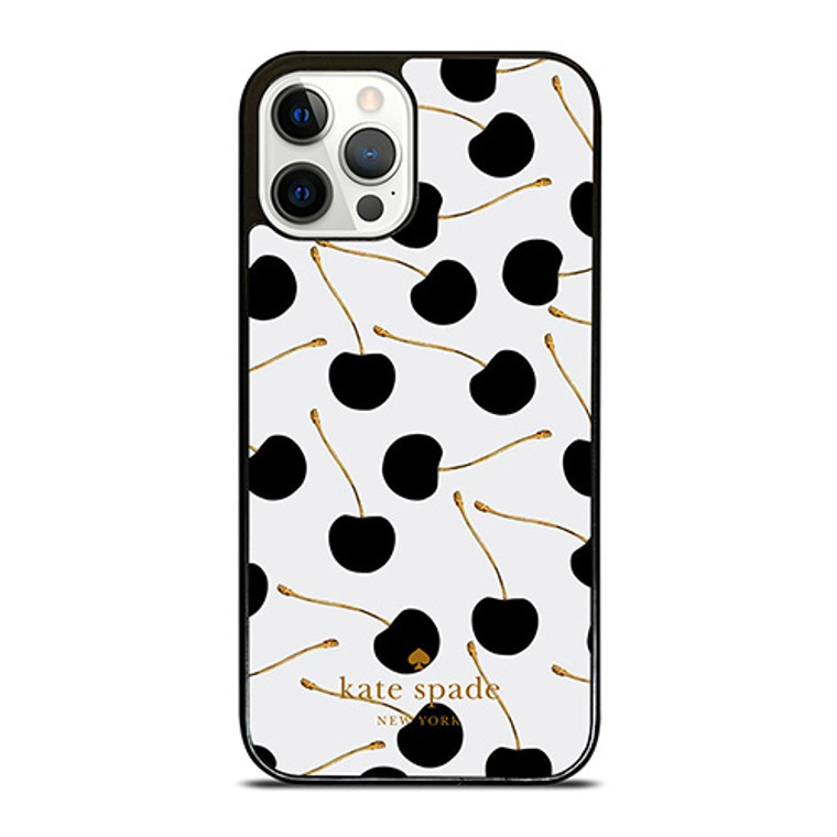 KATE SPADE NEW YORK LOGO BLACK CHERRIES iPhone 12 Pro Case Cover