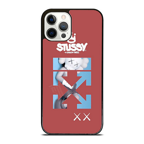 OFF WHITE STUSSY KAWS LOGO iPhone 12 Pro Case Cover