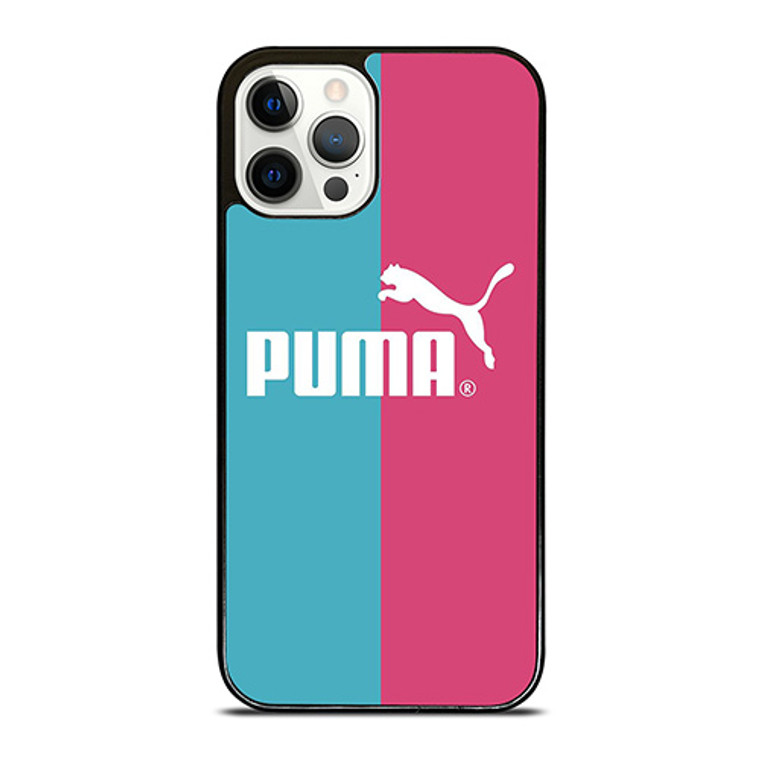 PUMA LOGO BLUE PINK ICON iPhone 12 Pro Case Cover PUMA LOGO BLUE PINK ICON iPhone 12 Pro Case Cover