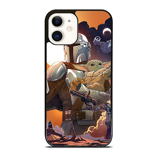 BABY YODA AND MANDALORIAN STAR WARS iPhone 12 Case Cover