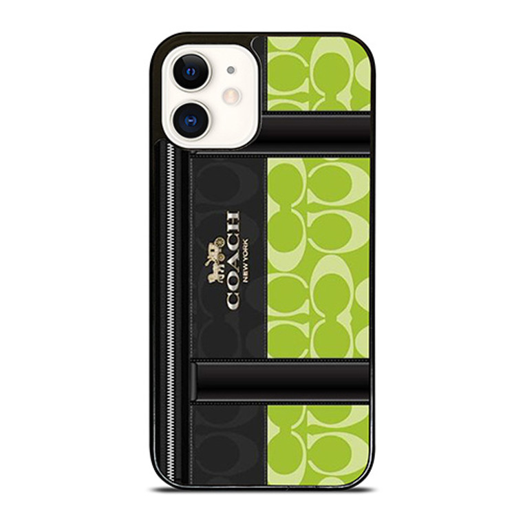 COACH NEW YORK LOGO GREEN BAG iPhone 12 Case Cover