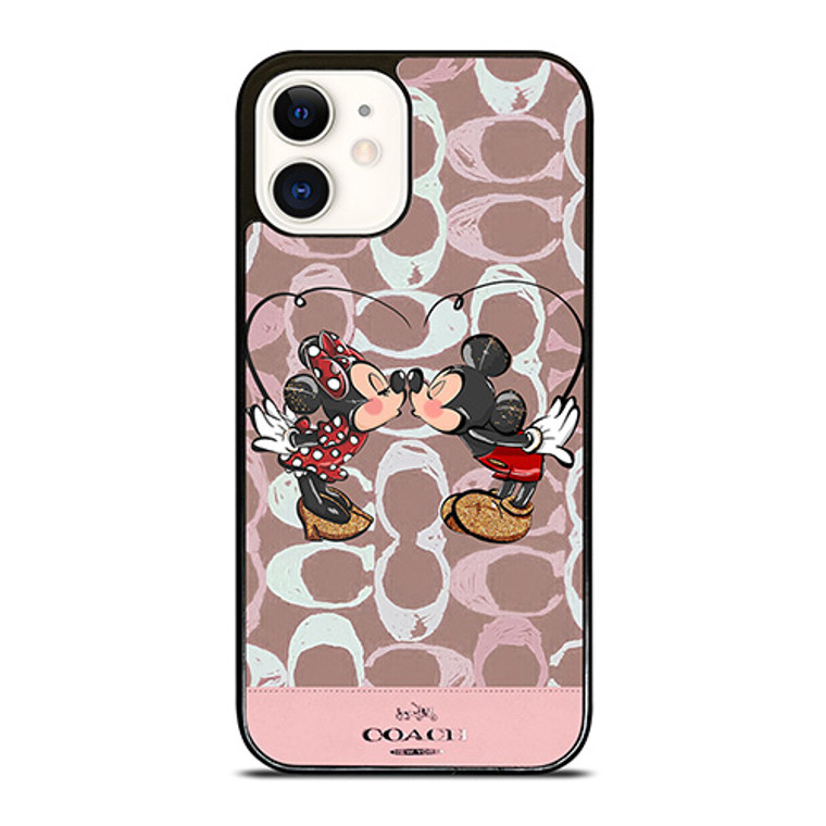 COACH NEW YORK LOGO MICKEY MINNIE MOUSE DISNEY KISS iPhone 12 Case Cover