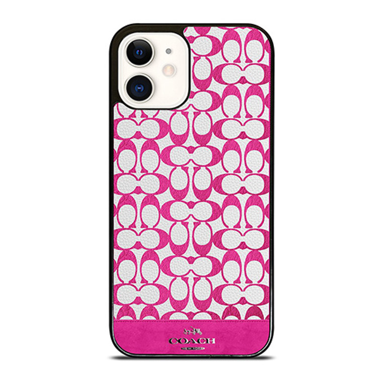 COACH NEW YORK LOGO PATTERN PINK EMBLEM iPhone 12 Case Cover