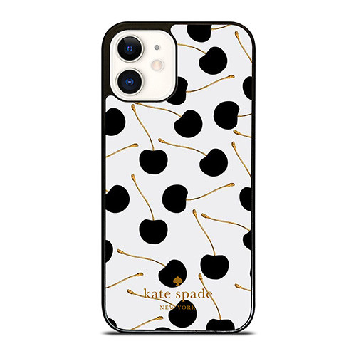 KATE SPADE NEW YORK LOGO BLACK CHERRIES iPhone 12 Case Cover