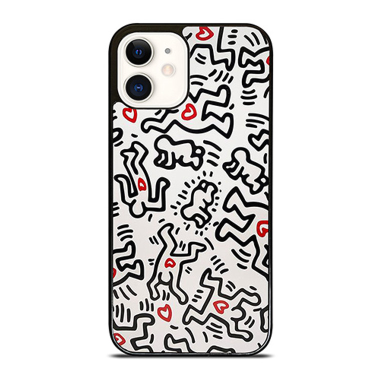 KEITH HARING ART HEART FIGURES iPhone 12 Case Cover