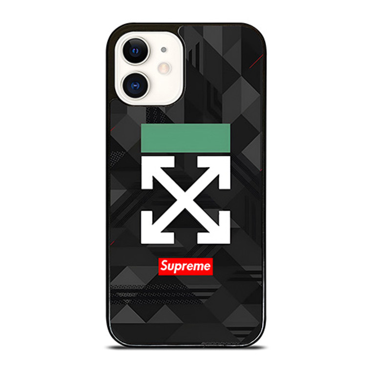 OFF WHITE LOGO SUPREME ICON iPhone 12 Case Cover