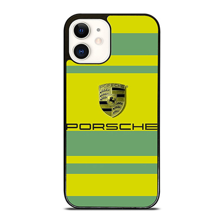 PORSCHE CAR LOGO YELLOW GREEN ICON iPhone 12 Case Cover