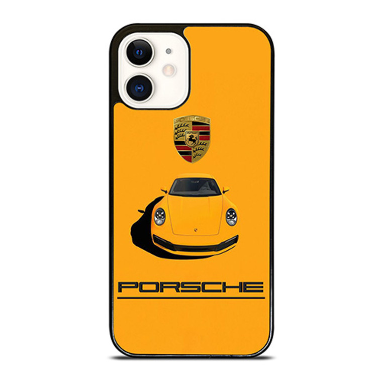 PORSCHE CAR LOGO YELLOW iPhone 12 Case Cover