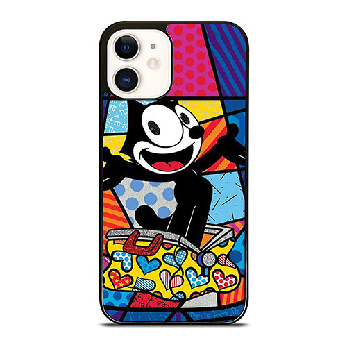 ROMERO BRITTO FELIX THE CAT ART iPhone 12 Case Cover