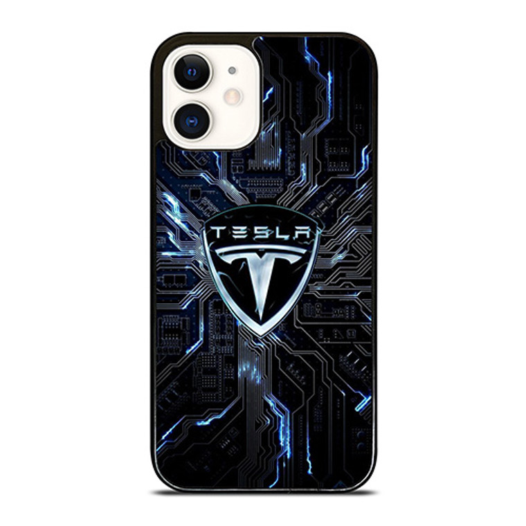 TESLA ELECTRIC CAR LOGO iPhone 12 Case Cover