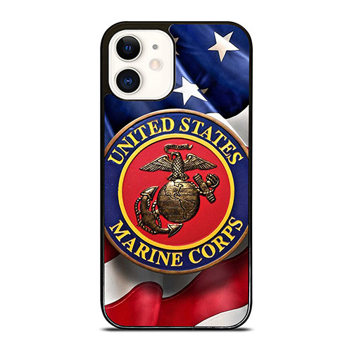 UNITED STATES US MARINE CORPS LOGO FLAG iPhone 12 Case Cover