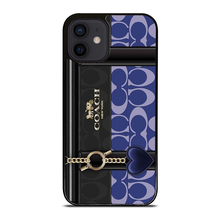 COACH NEW YORK LOGO BLUE BAG iPhone 12 Mini Case Cover