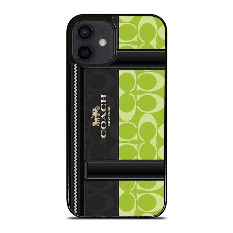 COACH NEW YORK LOGO GREEN BAG iPhone 12 Mini Case Cover