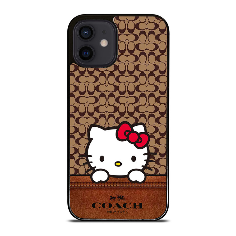 COACH NEW YORK LOGO HELLO KITTY BROWN iPhone 12 Mini Case Cover