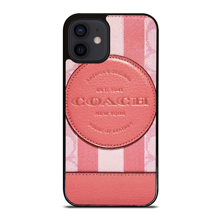 COACH NEW YORK LOGO PINK WALLET iPhone 12 Mini Case Cover
