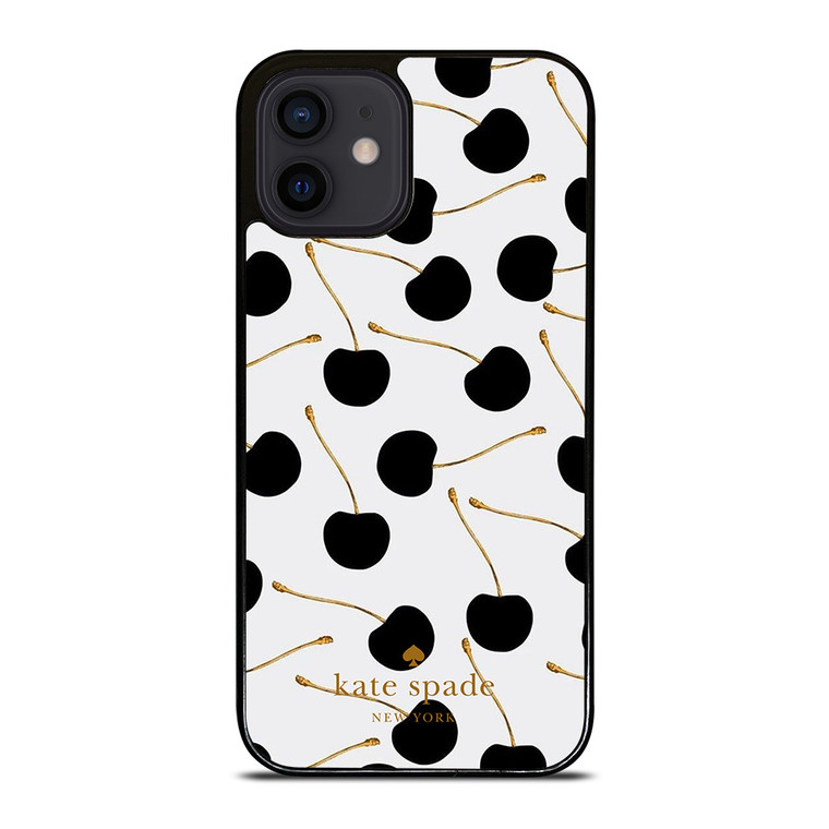 KATE SPADE NEW YORK LOGO BLACK CHERRIES iPhone 12 Mini Case Cover