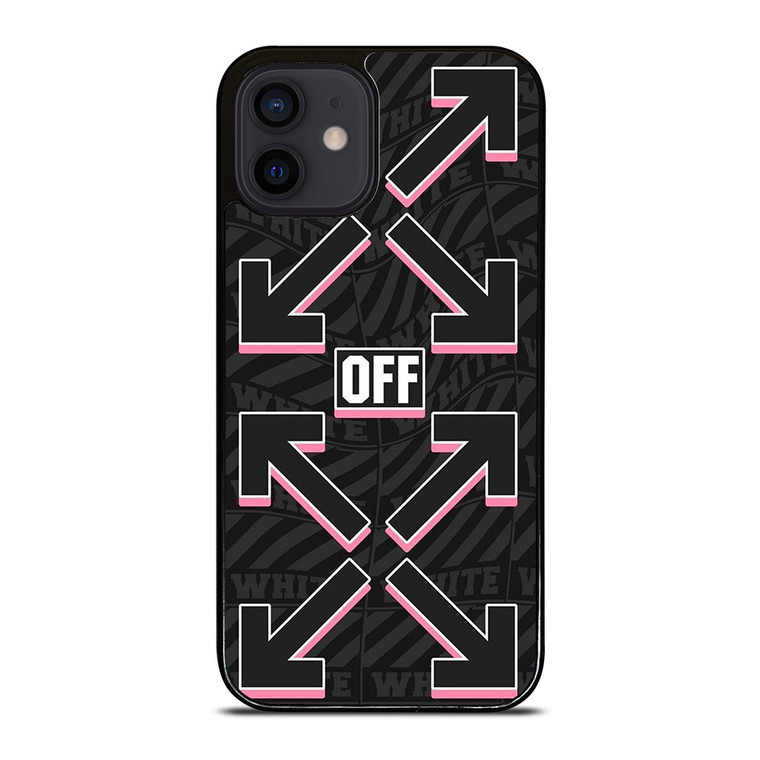 OFF WHITE LOGO BLACK PINK iPhone 12 Mini Case Cover