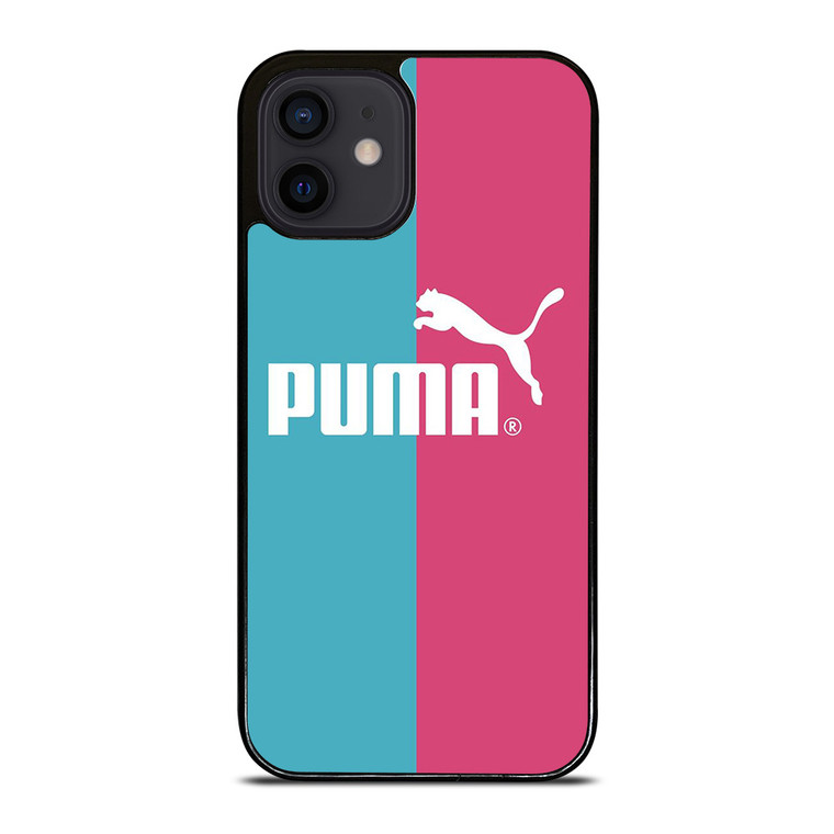 PUMA LOGO BLUE PINK ICON iPhone 12 Mini Case Cover PUMA LOGO BLUE PINK ICON iPhone 12 Mini Case Cover