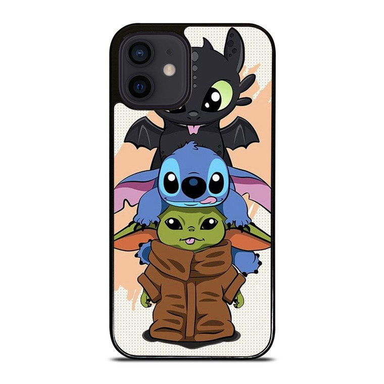 TOOTHLESS STITCH BABY YODA CUTE CARTOON iPhone 12 Mini Case Cover