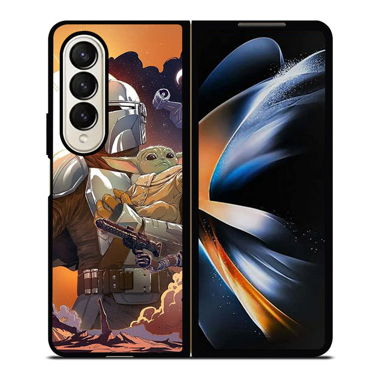 BABY YODA AND MANDALORIAN STAR WARS Samsung Galaxy Z Fold 4 Case Cover
