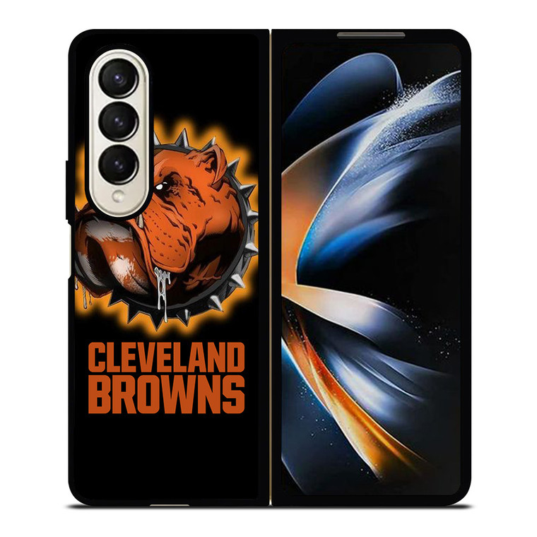 CLEVELAND BROWNS FOOTBALL LOGO DAWG POUND MASCOT Samsung Galaxy Z Fold 4 Case Cover