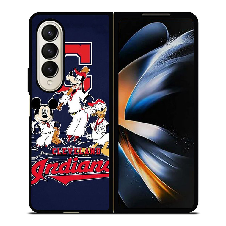 CLEVELAND INDIANS BASEBALL DISNEY MICKEY DONALD GOOFY Samsung Galaxy Z Fold 4 Case Cover