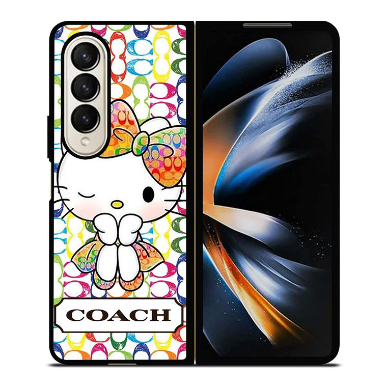 COACH NEW YORK LOGO CUTE HELLO KITTY Samsung Galaxy Z Fold 4 Case Cover